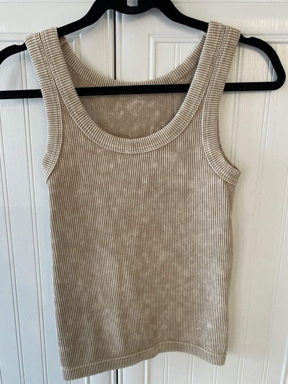 Zenana Outfitters Ribbed Tank Top in Beige